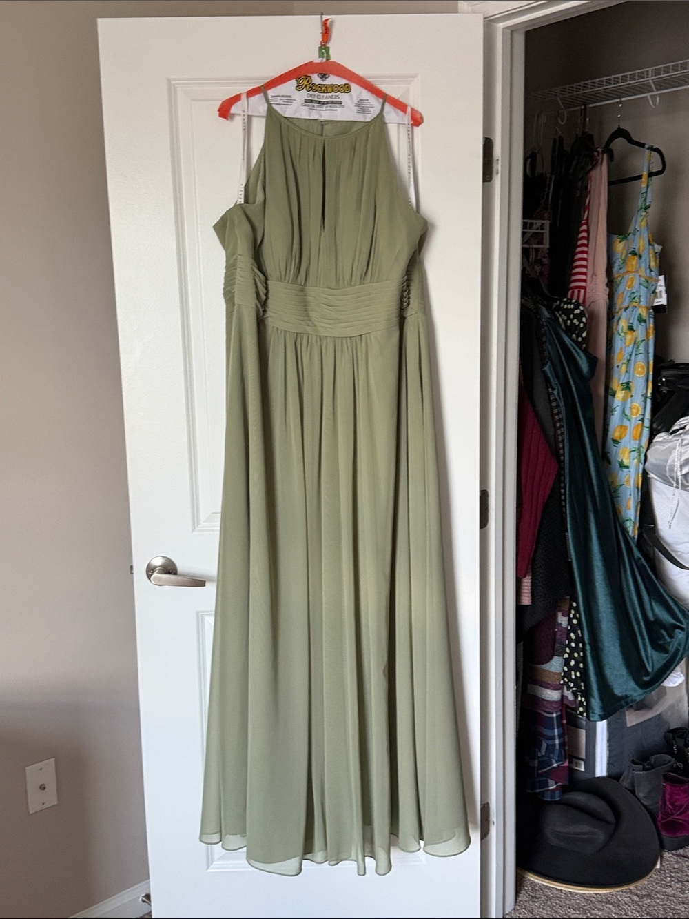 Azazie Olive Halter Maxi Dress